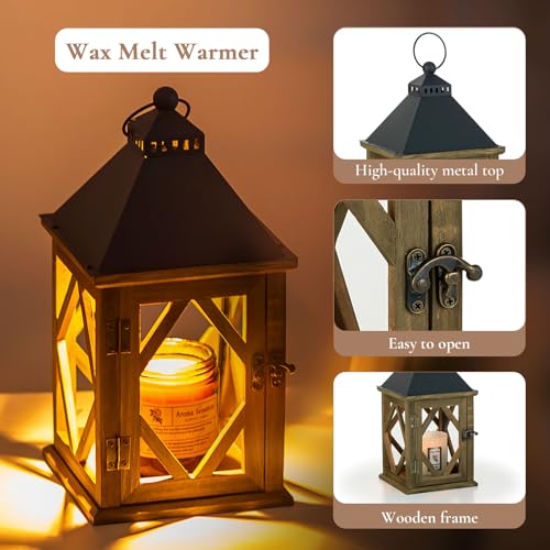 Staymoment Candle Warmer Lamp with Timer: Farmhouse Candle Warmer Lantern Scented Wax Candle Burner Dimmable Vintage Home ...