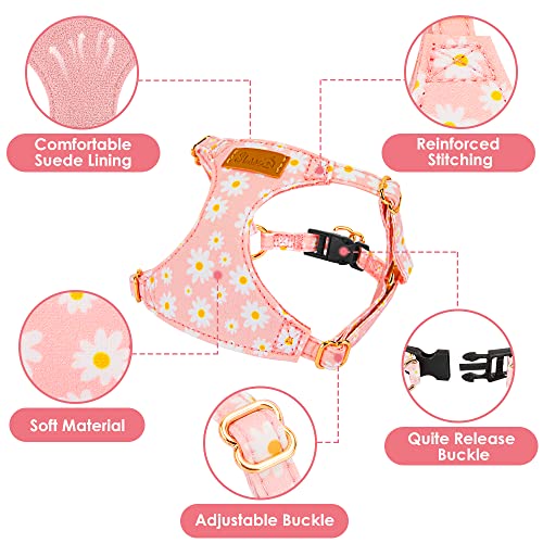 Lukovee Puppy Harness and Leash Set, No Pull Lightweight Soft Suede Adjustable Pet Harness Vest with Snap Buckle for Puppy...