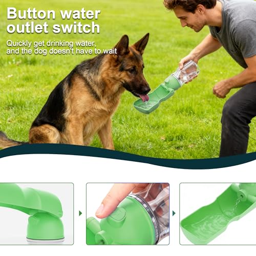 Dog Water Bottle, Portable Leak-Proof Water Dispenser with Drinking Bowl for Dogs and Cats, Travel Puppy Fountain Pet Wate...