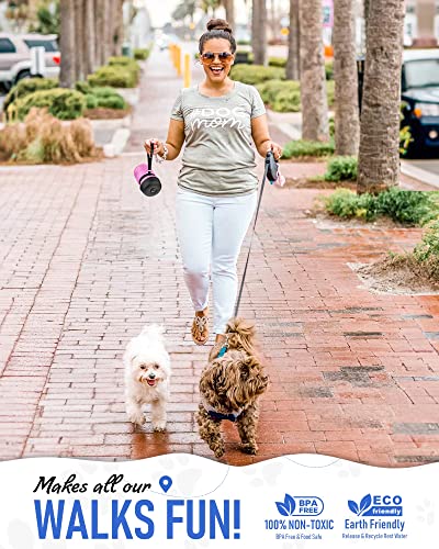 lesotc Dog Water Bottle, Portable Pet Dispenser with Water Bowl, Leak Proof Pet Travel Squeeze Bottle, Puppy Essentials Do...
