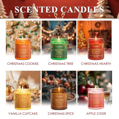 6 Pack Christmas Candles Gift Set, Scented Candles for Home, Soy Wax Luxury Decorative Candle Holiday Gift Set, Christmas ...
