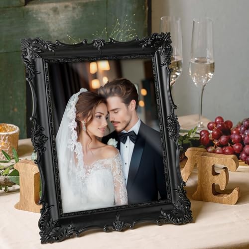 MXMHOME Vintage Picture Frame with Embossed Flower Design, Ornate Photo Frame, Hand-Crafted Resin Antique Frames for Table...