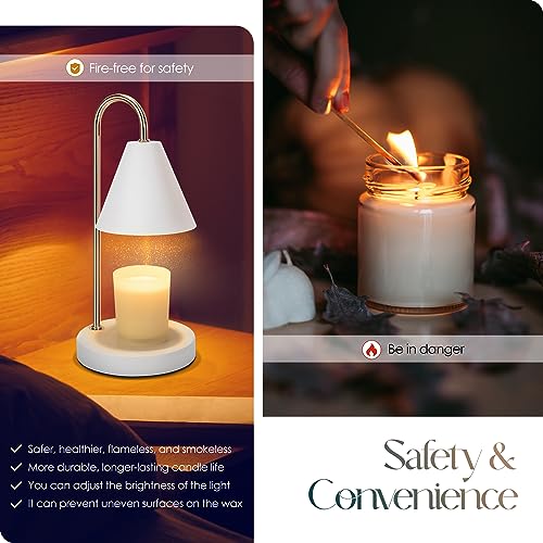 Aimoptg Candle Warmer Lamp,Electric Candle Warmer with Dimmable Light,Scented Wax Melter,No Smoke,Compatible with Various ...