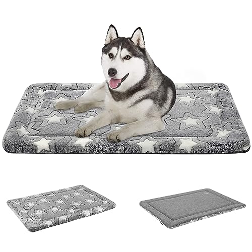 EMPSIGN Dog Crate Pad - Reversible Kennel Mat (Cool & Warm), Machine Washable, Cozy Star Pattern Sleeping Pad for Small Me...
