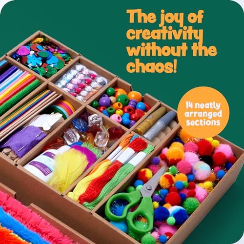 Dan&Darci Arts and Crafts Vault - Craft Supplies Kit in a Box - Birthday Gift for Kids Ages 4 5 6 7 8 9 10 11 & 12 Year Ol...