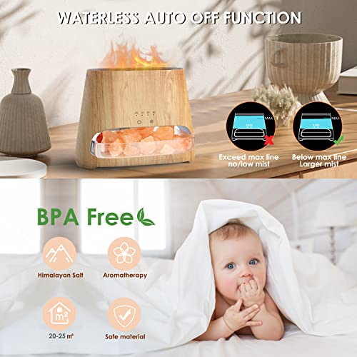 SALKING 2-in-1 Ultrasonic Essential Oil Diffuser & Himalayan Salt Lamp, Aromatherapy Diffuser Cool Mist Humidifier with Au...