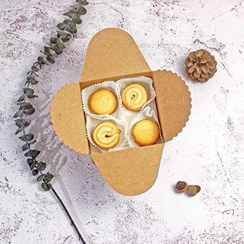 WEWILUCK Brown Box for Presents, 10 Pack Small Empty Kraft Paper Gift Boxes with Ribbon For Packaging Candy, Cookie, Choco...