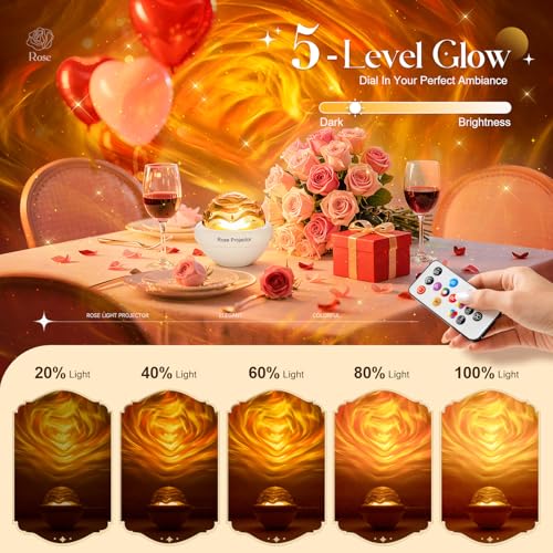 PIKOY Ambient Lighting with 11 Mixed+4 Solid Colors for Teen Girl Gifts Trendy Stuff Rose Flower Mood Light Sunset Lamp Di...