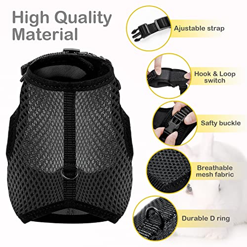 PETTOM Bunny Rabbit Harness with Stretchy Leash Cute Adjustable Buckle Breathable Mesh Vest for Kitten Small Pets Walking...