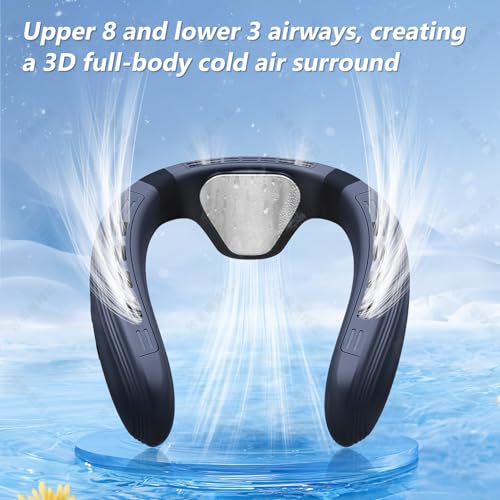 Agihoss Neck Air Conditioner Fans That Blow Cold Air Cooling Device Wearable Fan, 5200mAh Battery Operated Rechargeable Pe...