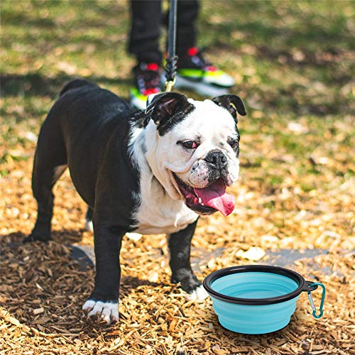 SLSON Collapsible Pet Bowl Dog Bowls 2 Pack, Portable Silicone Pet Feeder, Foldable Expandable for Dog/Cat Food Water Feed...