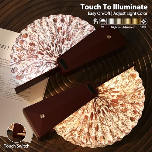 Ba suns Foldable Mood Lamp with Touch Control - 3 Color Changing Portable Atmosphere Light, 2500mAh Rechargeable Battery, ...