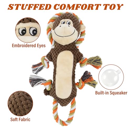 CneeeeeB Squeaky Monkey Dog Toys for Large Dogs,Dog Monkey Toy,Dog chew Toys, Interactive Toys, Stuffed Plush Puppy Toy wi...