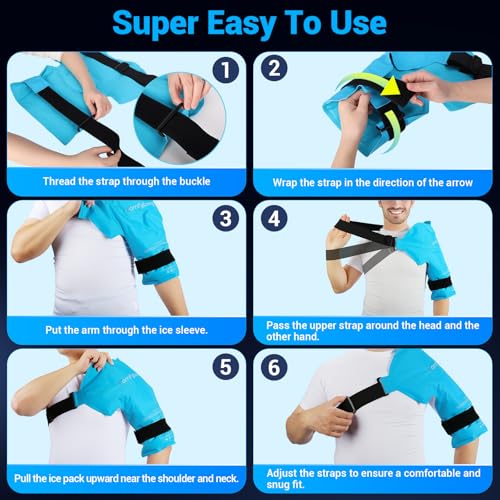 Comfytemp Shoulder Ice Pack Rotator Cuff Cold Therapy Wrap, FSA Eligible HSA, Gel Packs for Injuries Reusable Hot Cold Com...