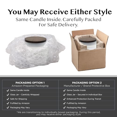 Carolina Vanilla Sandalwood Scented Candle, 16 oz Wellness Relaxing Aromatherapy Candle, 2 Wick White Jar Soy Blend Wax, C...