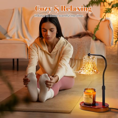 Candle Warmer Lamp with Candle Melter, Electric Candle Lamp Warmer, with Timer & Dimmer Height Adjustable Scented Candles,...