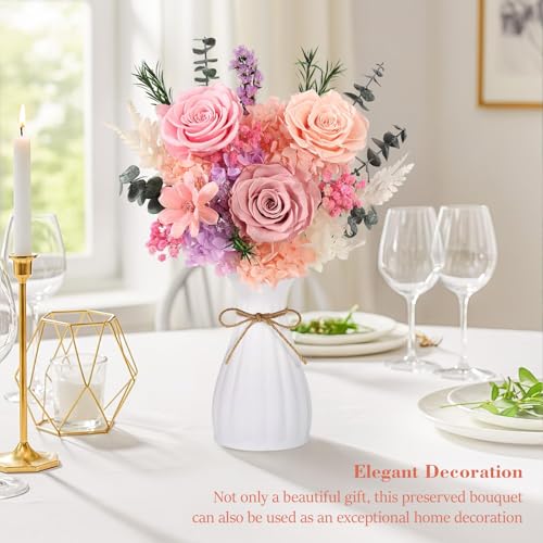Flowers for Delivery Prime Preserved Flowers Bouquet That Last 3-5 Years Real Forever Roses Bouquet for Mom Mother Women W...