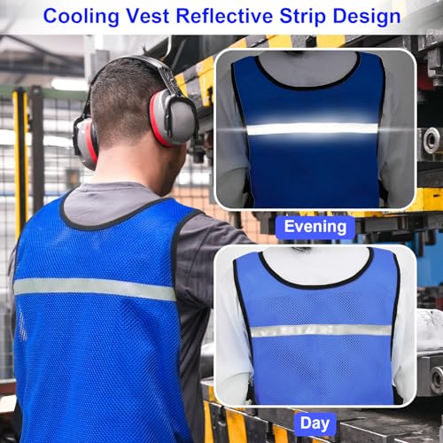 KkaFFe Cooling Vest for Hot Weather, Adjustable Cooling Jacket Safety Vest/Running Lightweight Vest/Reflective Vest/Ice Vest