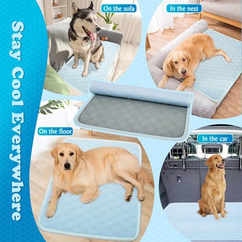 dgdgcool Dog Cooling Mat Thicken Breathable Q-Max>0.5 Arc-Chills Cooling Mat for Large Dogs 5°F Drop Pet Cool Pad Non-Slip...