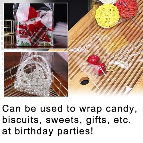 LonlyEagle 200 Pcs 5-1/2'' x 7-1/2'' Self Sealing Cellophane Bags，Clear Cellophane Cello Bags，Fit 5 X 7 Inch Cards Photos，...
