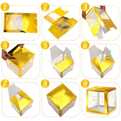 Pajean 50 Pcs Greenery Share a Memory Card for Celebration of Life Memory Cards Box with Transparent Windows Memory Box fo...