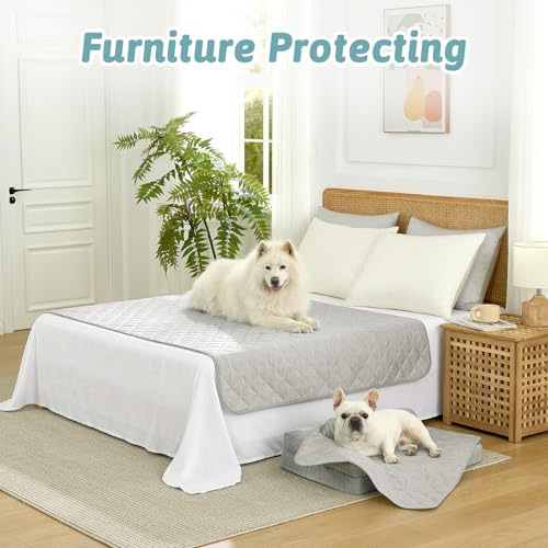 COZY KISS Extra Large Dog Cooling Mat 52"x82" Q-Max>0.4, Waterproof & Leakproof Pet Bed Cover, Non-Slip Cooling Dog Blanke...