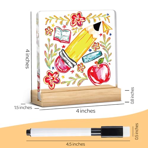 Personalize Name Teacher Appreciation Gifts Boho Floral Teacher Gifts for Women Teachers Pencil Sign Decor for Office Home...