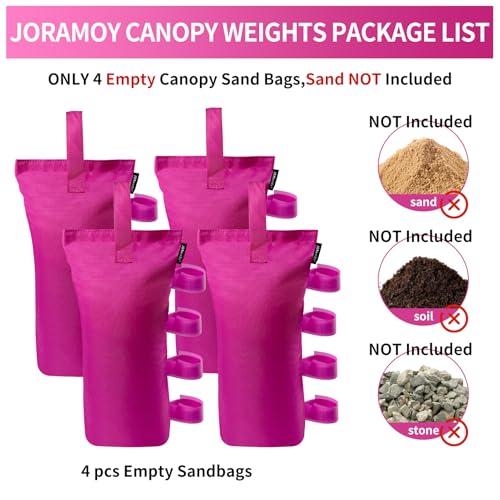 Joramoy Heavy Duty Canopy Weight Bags(120LBS) for Pop up Canopy Tent, Leg Canopy Weights Sand Bags for Instant Outdoor Sun...