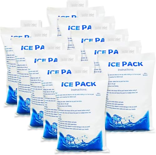12Pcs Reusable Ice Packs for Cooling Safety Vest Cold Packs Freezer Packs for Lunch Bags, Travel, Outdoor Activities, Comp...