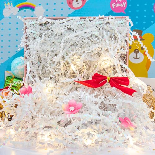 Caleihd Crinkle Cut Paper Grass Cushion Paper Streamer for Christmas Wedding Birthday Bridesmaid Engagement Craft Gift Box...