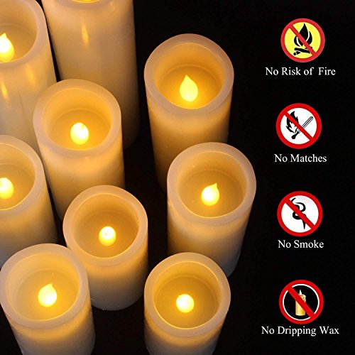 Vinkor Flameless Candles Battery Operated Candles Real Wax Pillar LED Candles with 10-Key Remote and Cycling 24 Hours Time...