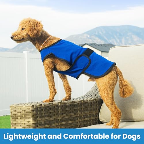 DOGZSTUFF Dog Cooling Vest – Lightweight Evaporative Shirt with UV Protection for Small, Medium, and Large Dogs – Breathab...