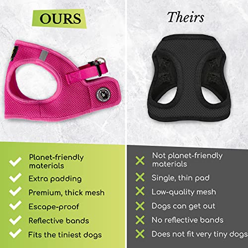 EcoBark Step in Dog Harness Reflective Soft Ultra Padded Mesh Dog Harnesses for XXS, XS, Small, and Medium Dogs Eco-Friend...