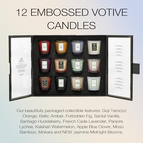 Voluspa Japonica Archive 12 Pc Votive Scented Candles Gift Set, 1.25 oz Each, Scented Candles for Home, 15 Hour Burn Time ...