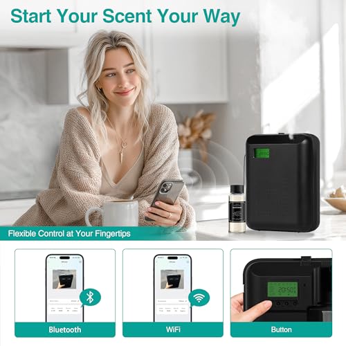 Scent Air Machine Starter Kit – Waterless Diffuser for Home & Commercial Use, Hotel Scent Diffuser Includes 100ml Essentia...