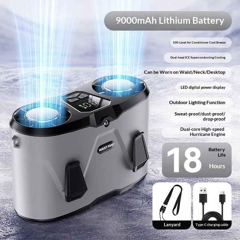 New Cooling USB-Charged Turbo High-Wind-Force Outdoor Portable Neck-Mounted Fan