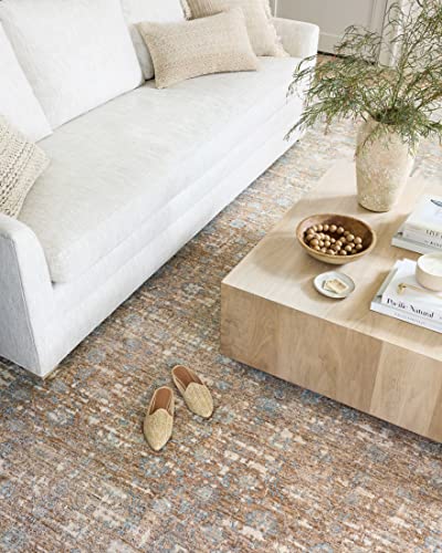 Loloi Angela Rose Blake Collection BLA-05 Sand/Sky 6'-7" x 9'-10", .25" Pile Height, Fringe, Area Rug
