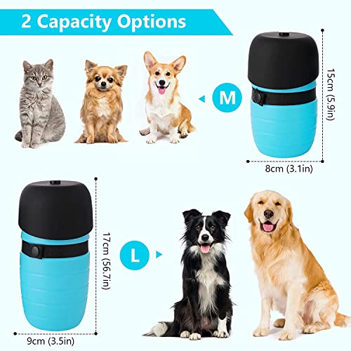Dog Water Bottle Portable (17oz/22oz), 2 in 1 Foldable Dog Travel Water Bottle, Leak-Proof Dog Water Dispenser, Pet Water ...