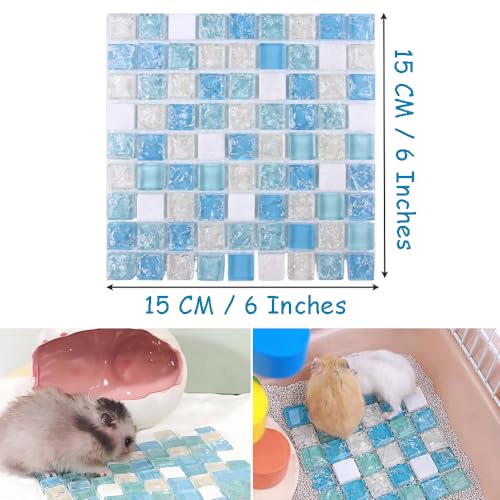 OULIGET Hamster Rabbits Cooling Mat,Crystal Quartz Glass Small Animal Bed,Pet Cool Plate Ice Bed Sleeping Pad Stay Cool fo...