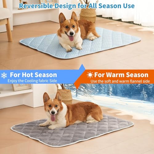 Petvolve Dog Cooling Mat, Washable Cooling Mat for Dog, Foldable Kennel Pet Bed, Cool Pad (Cool &Warm Surface) for All Sea...