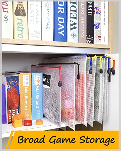 SUNEE Plastic Mesh Zipper Pouch 4.6x9.2 in (9 Colors, 18 Packs), Plastic Pencil Pouches, Multipurpose Travel Bags, for Off...