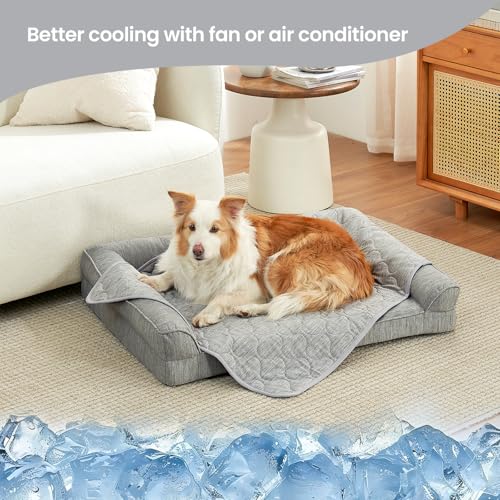 Cozy Bliss Deluxe Leakproof Cooling Blanket for Large Dogs Q-Max 0.5, Soft & Durable Washable Pet Cooling Mat for Hot Weat...