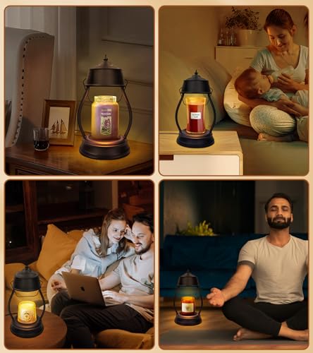 Candle Warmer Lamp, Dimmable Candle Warmer Lantern with Timer, Mothers Day Gifts for Women Mom, Office Home Decor, House W...