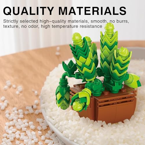 Sawaruita 10 Pack Succulent Mini Plant Building Blocks Set for Adults - 990 Pcs Flower Botanical Collection Home Office De...