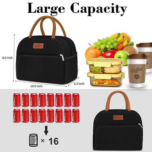 Coobiiya Lunch Box Lunch Bag for Women Men,Reusable Cute Lunch Pail bag,Leakproof,Insulated LunchBox Tote Compact 10L, Coo...