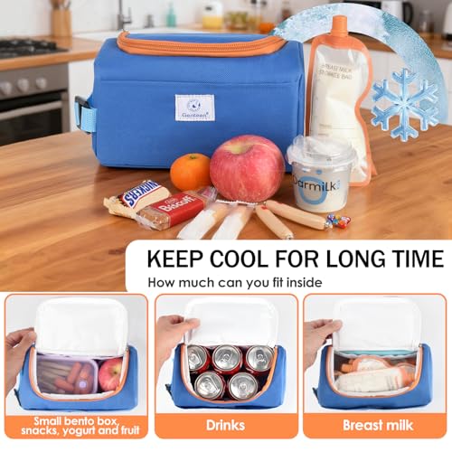 Genteen Lunch Bag Kids,Small Cooler Bag with Ice Packs,Freezable Lunch Bag/Snack Bag,Insulated Bag Reusable, with Zip Clos...