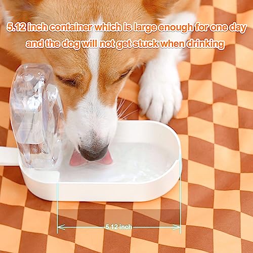 HEYISME 2-in-1 Dog Bowl & Water Bottle, Large Food Container for Dog Treats, Steak, Sticks, Bars - Portable Pet Dispenser ...