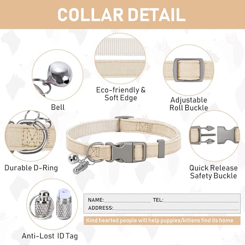 GAMUDA Small Pet Harness Collar and Leash Set, Step in No Chock No Pull Linen Fabric Soft Mesh Dog Vest Harnesses Reflecti...