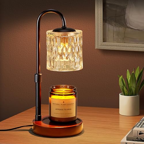 Briever Dimmable Candle Warmer Lamp with Timer, Height Adjustable Electric Candle Wax Warmer, Christmas Birthday Gifts for...