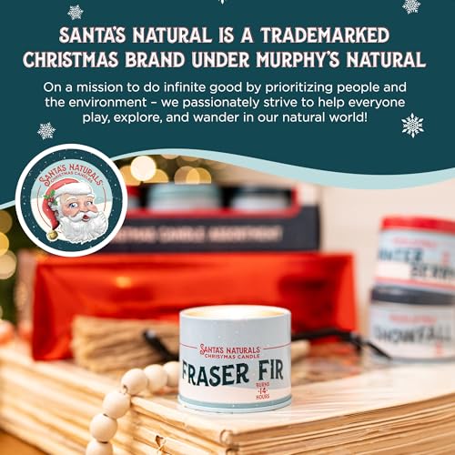 Santa's Naturals Fraser Fir Christmas Mini Candles Gift Set for Holidays, Fresh Cut Tree Scent, Soy & Beeswax Blend, 3.5 o...